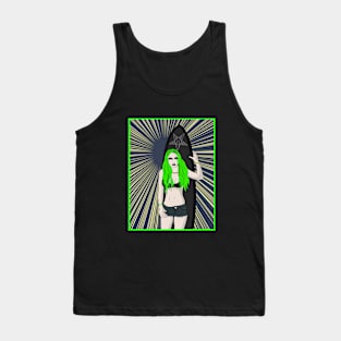 Summer Goth Green Wave Tank Top